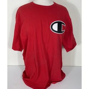 Champion T-Shirt 2XL XXL Cotton Big C Embroidered Logo Patch Vintage Sports